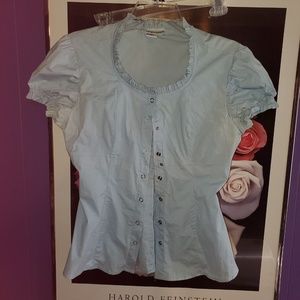 Newport News Dainty Stretch Short Sleeve Top Sz 4